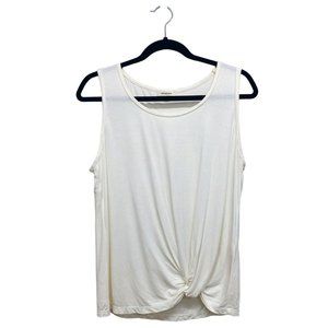 Max Studio Cream Colored Wrap Front Sleeveless Tank Blouse Size SMALL Soft silky